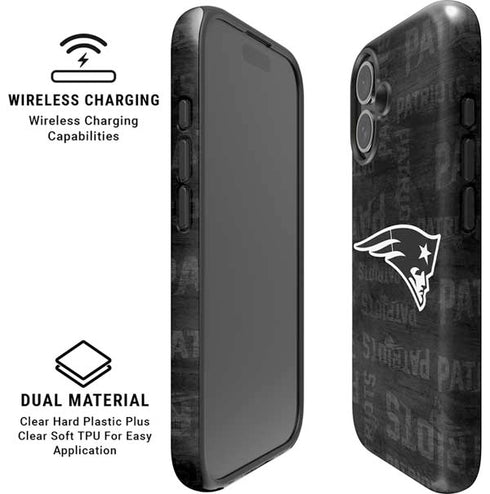 NFL New England Patriots Black & White iPhone 16 Plus Magsafe Impact Case